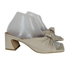 Michele Lopriore Nude Women Shoe Size 7 / 37 Leather Sandal Square Toe Spain
